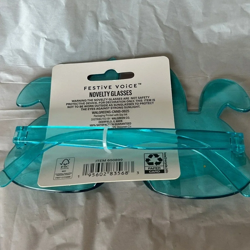 Festive Voice Novelty Glasses Bunny Easter 2 Pack Teal New Kids 650899